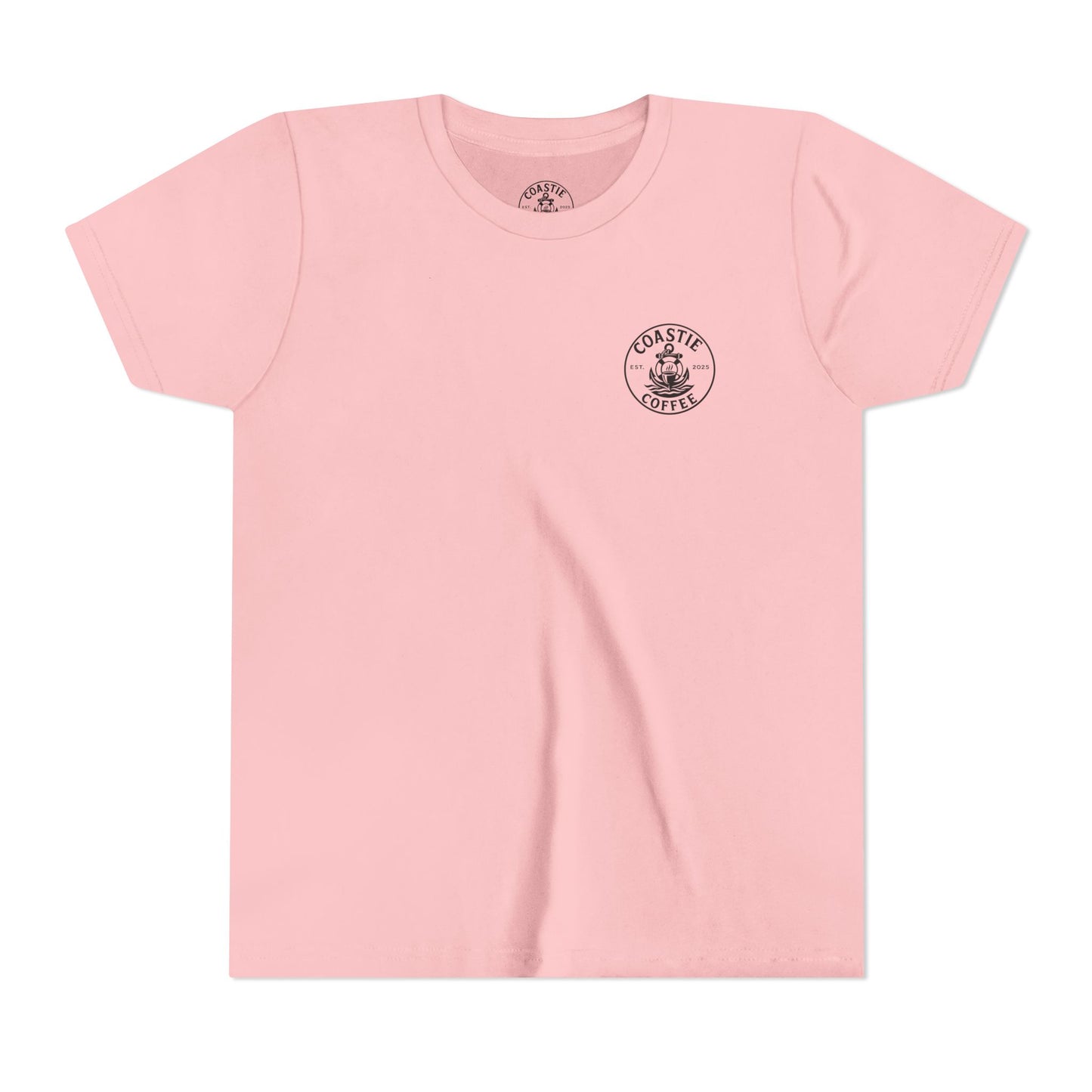 Coastie Coffee Youth Tee. "Brewed for the Mission, Ready for the Storm"