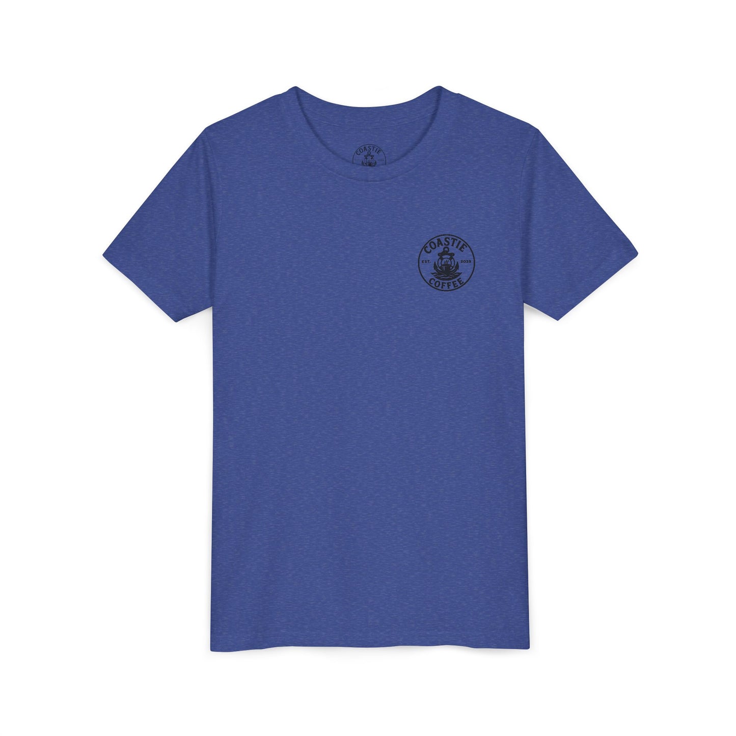 Coastie Coffee Youth Tee. "Brewed for the Mission, Ready for the Storm"