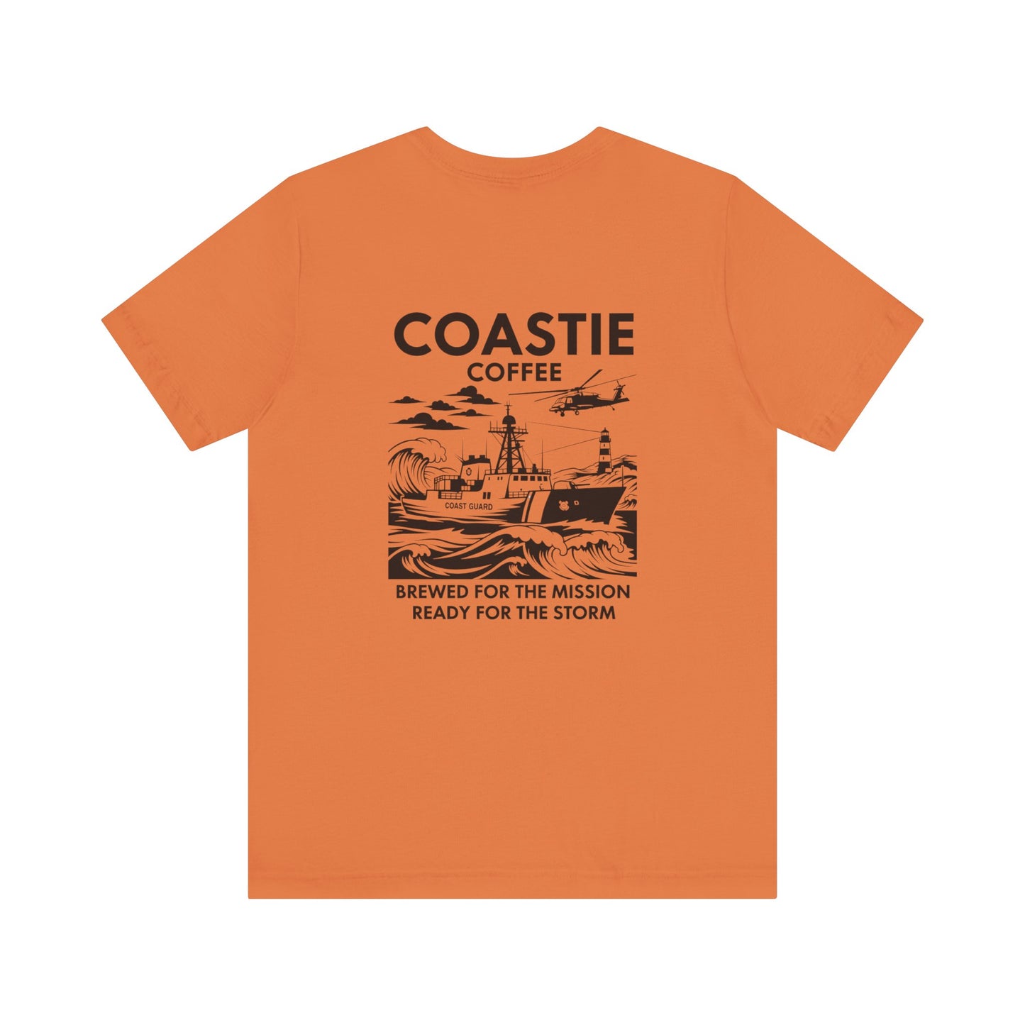 Coastie Coffee T‑Shirt — "Brewed for the Mission, Ready for the Storm"
