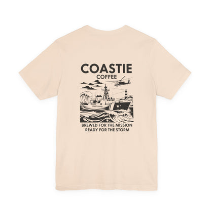 Coastie Coffee T‑Shirt — "Brewed for the Mission, Ready for the Storm"