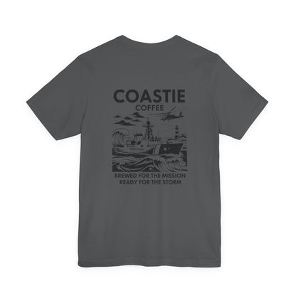 Coastie Coffee T‑Shirt — "Brewed for the Mission, Ready for the Storm"