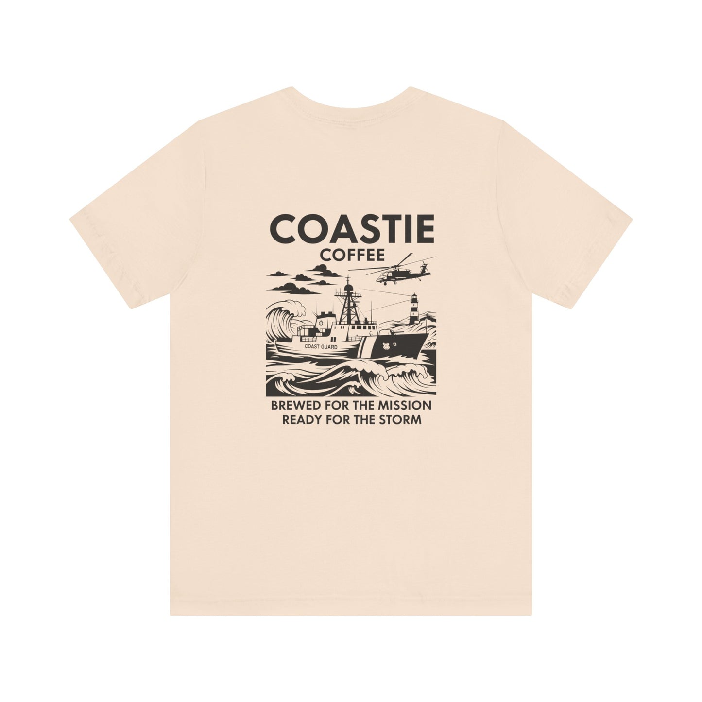 Coastie Coffee T‑Shirt — "Brewed for the Mission, Ready for the Storm"
