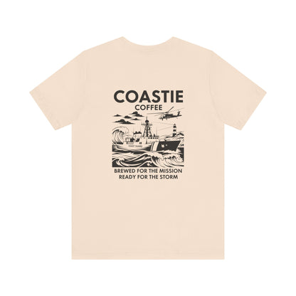 Coastie Coffee T‑Shirt — "Brewed for the Mission, Ready for the Storm"
