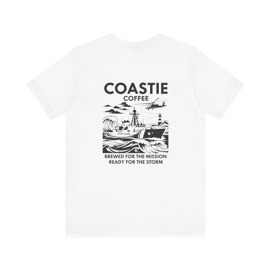 Coastie Coffee T‑Shirt — "Brewed for the Mission, Ready for the Storm"