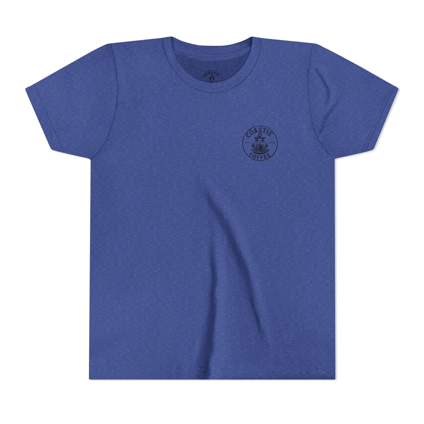 Coastie Coffee Youth Tee. "Brewed for the Mission, Ready for the Storm"