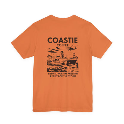 Coastie Coffee T‑Shirt — "Brewed for the Mission, Ready for the Storm"